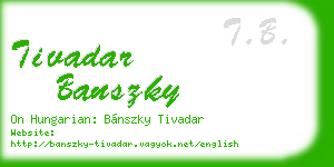 tivadar banszky business card