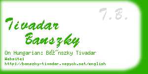 tivadar banszky business card
